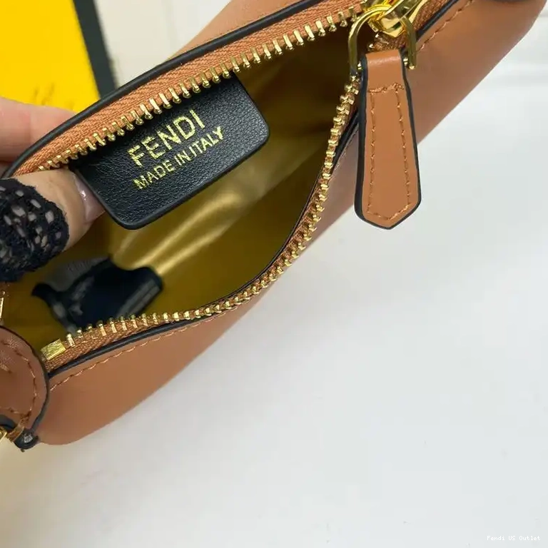 Cheap HOT Nano Fendigraphy Fendi Hobo Calf In Leather Brown Bag 0629